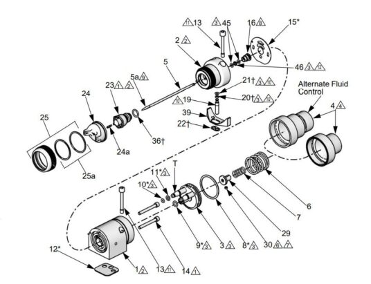 Air Pro Automatic conv w fluid control knob exploded view