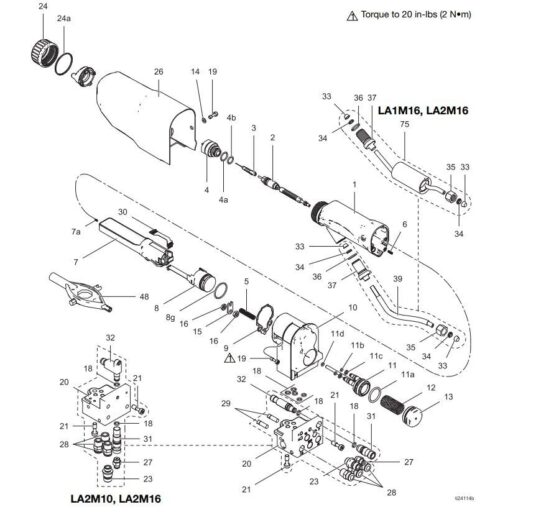 Smart Pro XP Auto Air Spray Gun exploded view