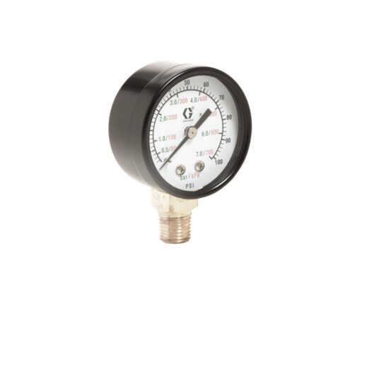 Low Pressure Air Gauge, Bottom Mount, 0-100 PSI Pressure Range | Spray ...